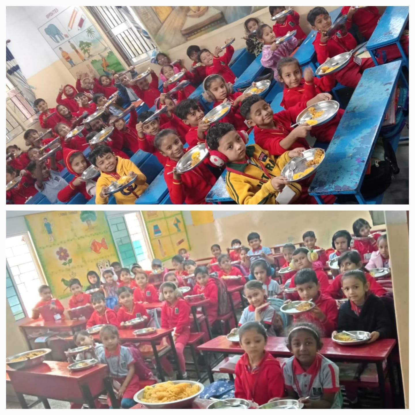 CHILDREN ENJOYING 'UNDHIYU & JALEBI'